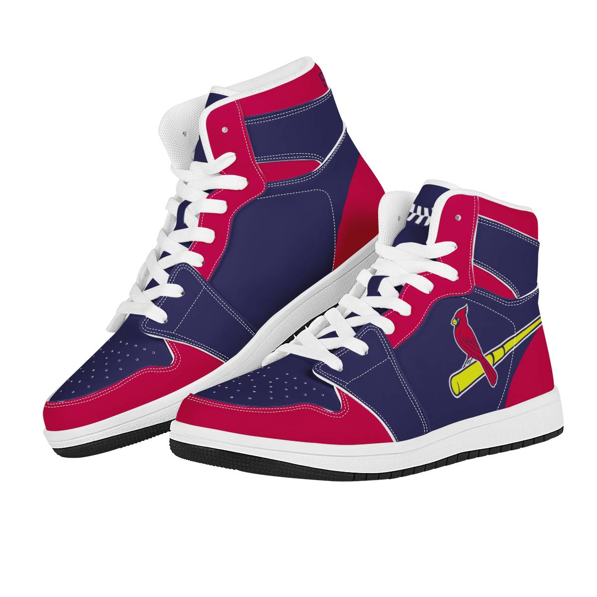 Women's St. Louis Cardinals High Top Leather AJ1 Sneakers 001
